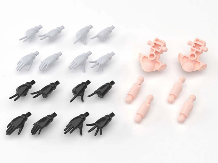 Archival Quality Bandai 30 Minutes Sisters 30MS Option Hand Parts (Black & White) Accesories Model Kit