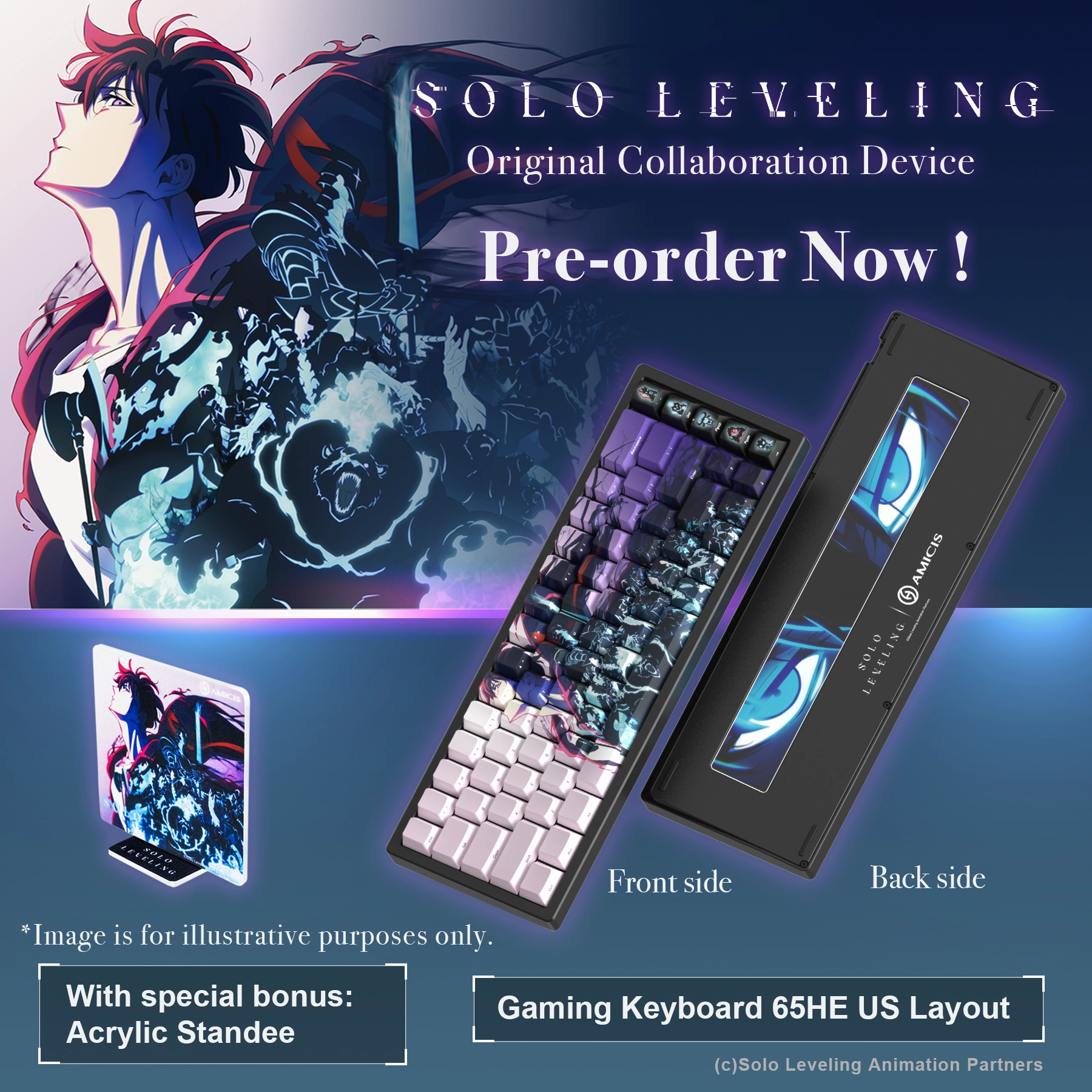 Literary Character AMICIS ?? Solo Leveling Gaming Keyboard (With Exclusive Bonus)