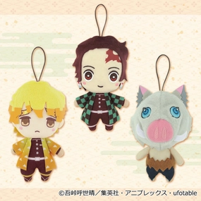 Demon Slayer: Kimetsu no Yaiba - Kamado Tanjirou/Agatsuma Zenitsu/Hashibira Inosuke - Plush Strap Miniature Showcase
