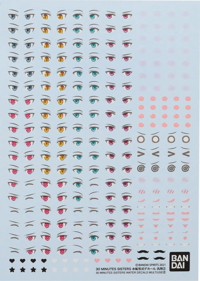 Art Statue Anime Character Bandai 30 Minutes Sisters Decal For 30MS Water Decals Multiuse #2 Water Slide/Transfer Decals