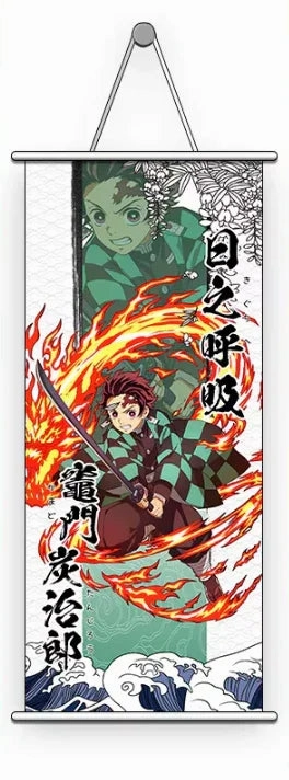Gaming Peripheral Fairytale Character Wall Scroll | Demon Slayer: Kimetsu no Yaiba | Tanjiro Kamado Flame