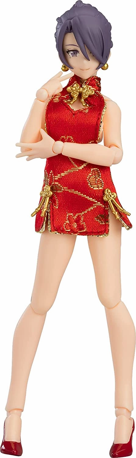"Styles figma" figma#569 Female Body (Mika) with Mini Skirt Chinese Dress Outfit Digital Sculpt
