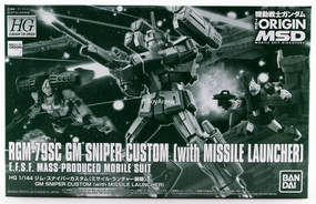 Creature Replica Gundam 1/144 HG The Origins MSD RGM-79SC GM Sniper Custom With Missile Launcher Model Kit Exclusive