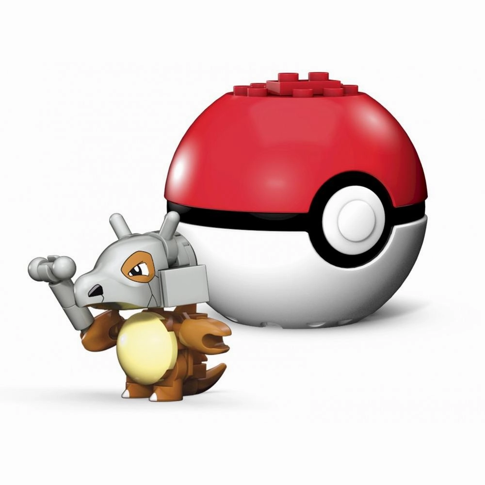 Plastic Statue Mega Construx Pokemon Buildable Cubone Figure & Poke Ball
