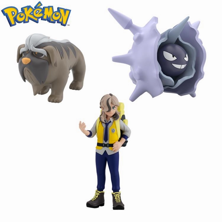 Wood Carving Bandai Pokemon Scale World Paldea Region Pepper, Mafitiff and Parshen (Arven, Mabosstiff and Cloyster) 3-Pack Trading Figure Set