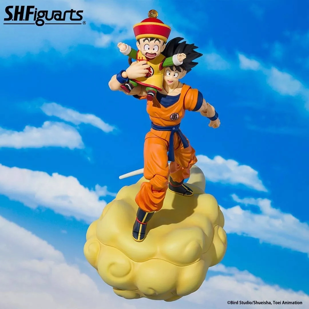 Collectible Decor Official Merchandise SDCC 2024 S.H. Figuarts Dragon Ball Z Son Goku & Son Gohan Kid & Kintoun Action Figure Exclusive