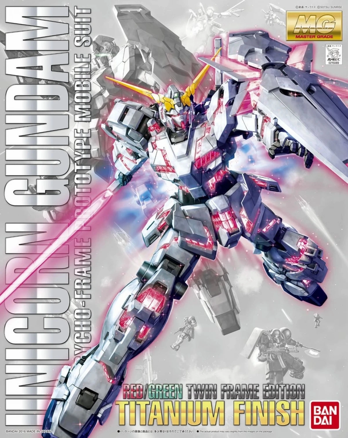 Disney Classic Detailed Toy Gundam 1/100 MG Unicorn Gundam Red/Green Twin Frame Edition Ver Ka Titanium Finish Model Kit