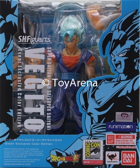 Book Character Award Winner S.H. Figuarts Dragon Ball Super Super Saiyan God Super Saiyan Vegito Blue Action Figure SDCC 2018?Ver. Exclusive