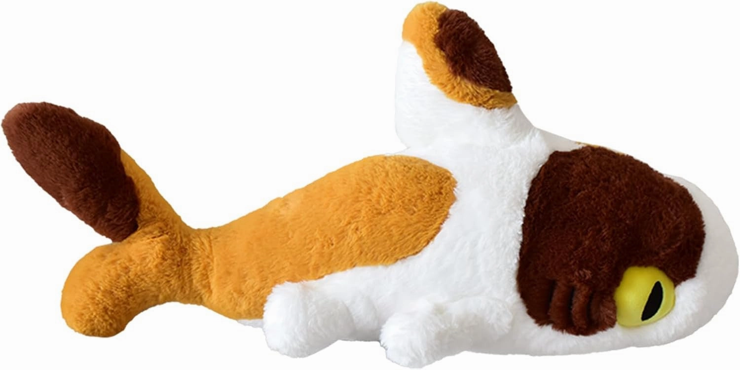 natural fiber Genuine Article Sharkitty Three Flowered Shark Cat Plush Doll - 50cm