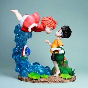 Studio Ghibli Anime Figure Moonlit Waves Ponyo & Sousuke 15cm (6") PVC Statue Movie Character Premium Piece