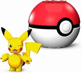 Fantasy Display Auction Item Mega Construx Pokemon Buildable Pikachu Figure & Poke Ball
