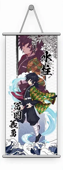 Samurai Figure Action Pose Wall Scroll | Demon Slayer: Kimetsu no Yaiba | Giyu Tomioka B